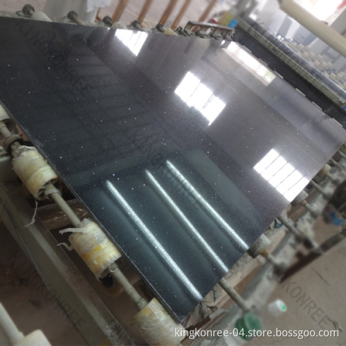 Artificial Stone Engineered Black Quartz Stone with Mirror